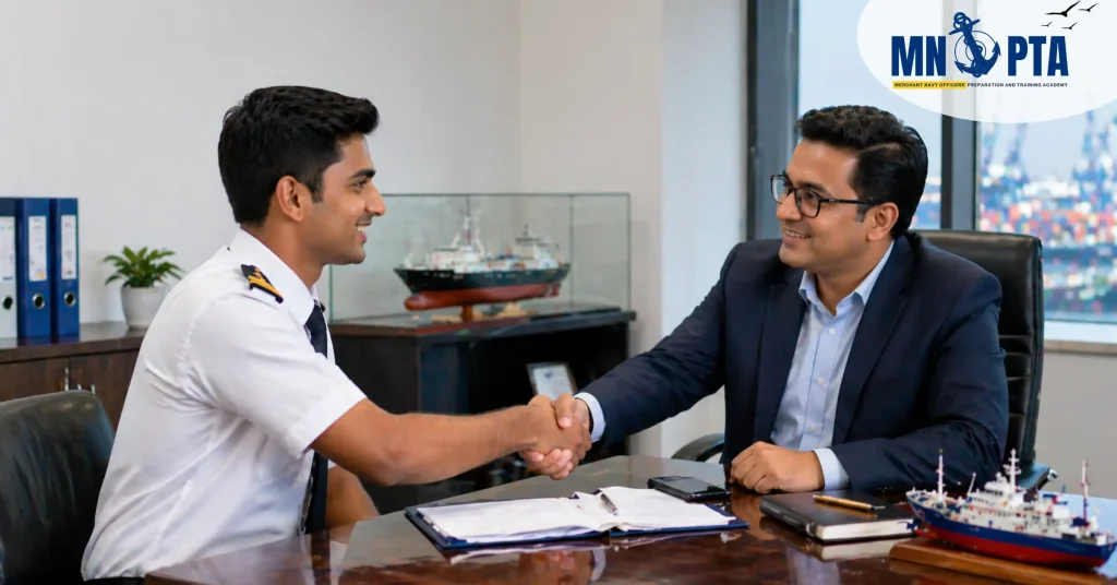 Student meeting shipping company for sponsorship