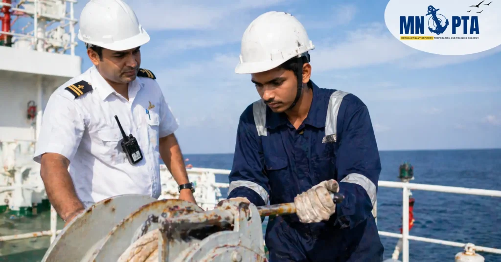Cadet undergoing training onboard ship